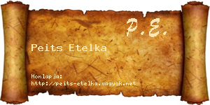 Peits Etelka névjegykártya